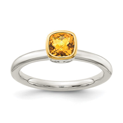 Sterling silver citrine ring
