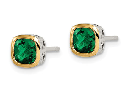 14k/Silver Two-Tone Earrings Style QTC1722 - Classique Jewelry Inc.