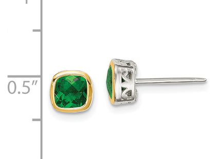 14k/Silver Two-Tone Earrings Style QTC1722 - Classique Jewelry Inc.