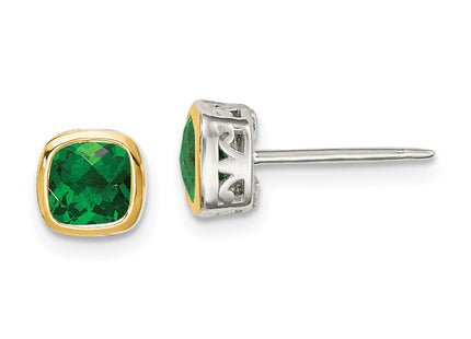 14k/Silver Two-Tone Earrings Style QTC1722 - Classique Jewelry Inc.