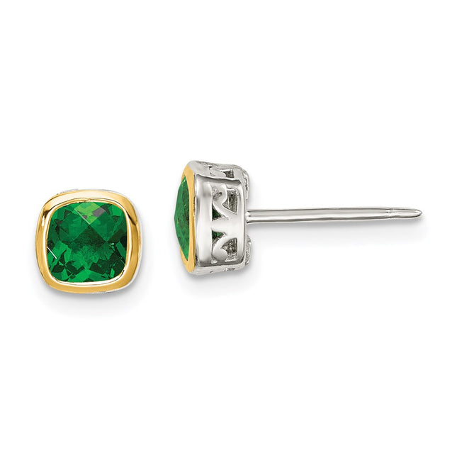 14k/Silver Two-Tone Earrings Style QTC1722 - Classique Jewelry Inc.