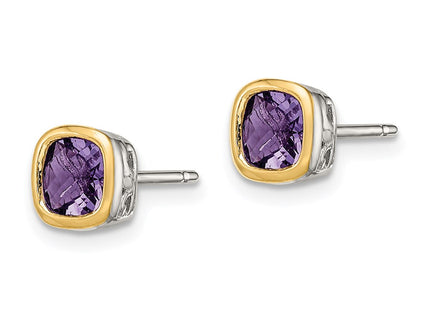 14k/Silver Two-Tone Earrings Style QTC1725 - Classique Jewelry Inc.