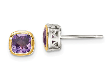 14k/Silver Two-Tone Earrings Style QTC1725 - Classique Jewelry Inc.