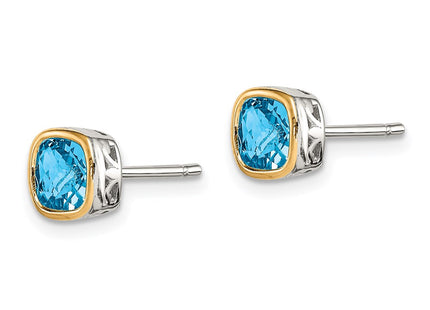 14k/Silver Two-Tone Earrings Style QTC1726 - Classique Jewelry Inc.