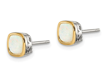 14k/Silver Two-Tone Earrings Style QTC1727 - Classique Jewelry Inc.