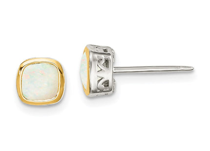 14k/Silver Two-Tone Earrings Style QTC1727 - Classique Jewelry Inc.