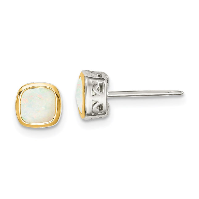 14k/Silver Two-Tone Earrings Style QTC1727 - Classique Jewelry Inc.