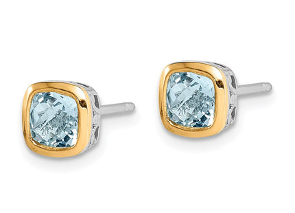 14k/Silver Two-Tone Earrings Style QTC1728 - Classique Jewelry Inc.