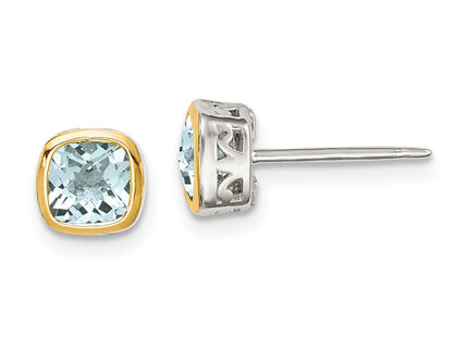 14k/Silver Two-Tone Earrings Style QTC1728 - Classique Jewelry Inc.