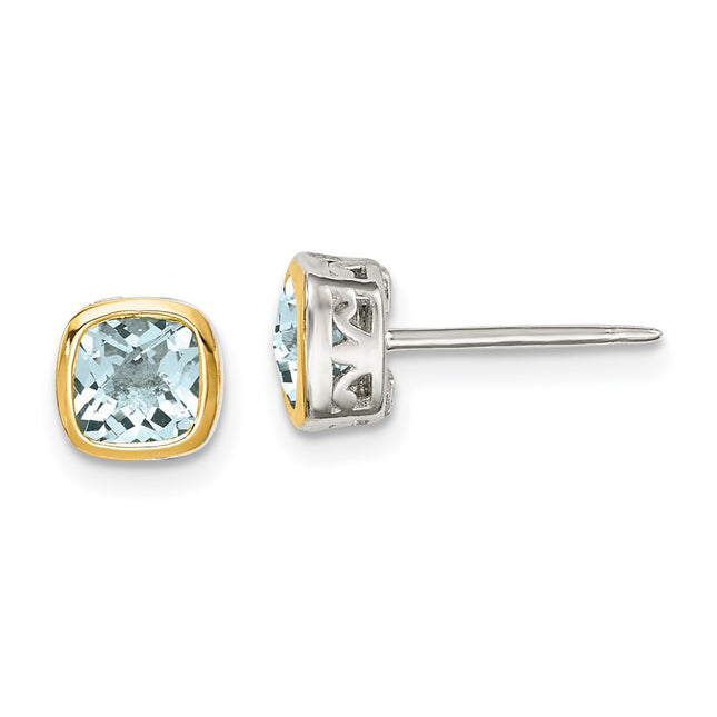 14k/Silver Two-Tone Earrings Style QTC1728 - Classique Jewelry Inc.