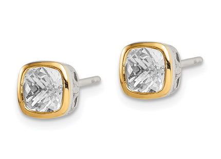 14k/Silver Two-Tone Earrings Style QTC1729 - Classique Jewelry Inc.
