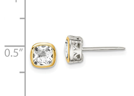 14k/Silver Two-Tone Earrings Style QTC1729 - Classique Jewelry Inc.