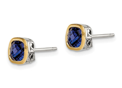 14k/Silver Two-Tone Earrings Style QTC1732 - Classique Jewelry Inc.