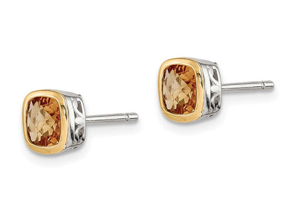 14k/Silver Two-Tone Earrings Style QTC1733 - Classique Jewelry Inc.