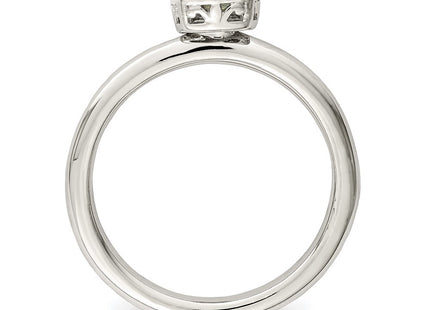 Sterling silver aquamarine ring, alternate view