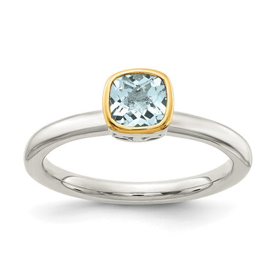 Sterling silver aquamarine ring
