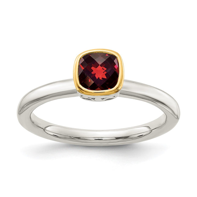 Sterling silver garnet ring