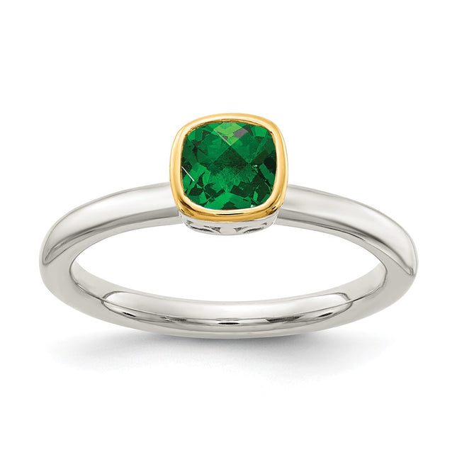 Sterling silver emerald ring