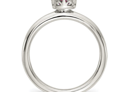 Sterling silver garnet ring, alternate view