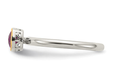 Sterling silver garnet ring, another view
