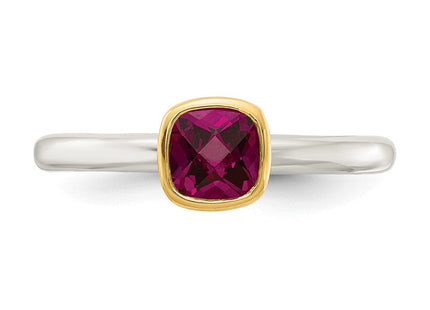 Sterling silver garnet ring, further view