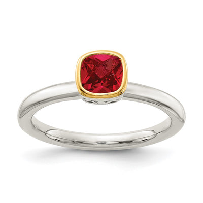 Sterling silver ruby ring