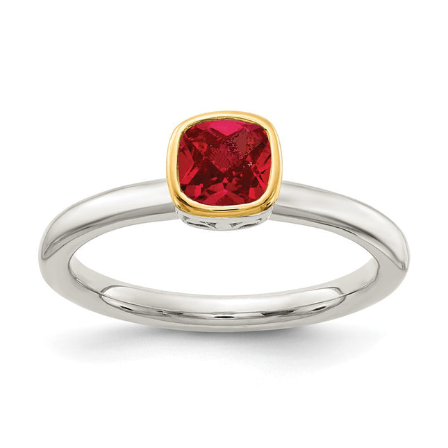 Sterling silver ruby ring