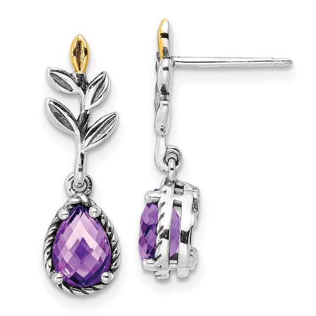14k/Silver Two-Tone Earrings Style QTC1751 - Classique Jewelry Inc.