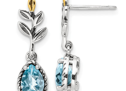 14k/Silver Two-Tone Earrings Style QTC1757 - Classique Jewelry Inc.