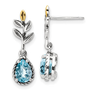 14k/Silver Two-Tone Earrings Style QTC1757 - Classique Jewelry Inc.