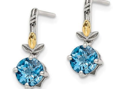 14k/Silver Two-Tone Earrings Style QTC1758 - Classique Jewelry Inc.