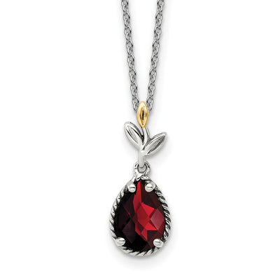 Sterling silver garnet necklace