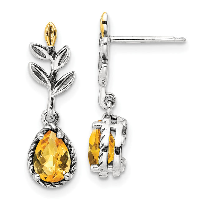 14k/Silver Two-Tone Earrings Style QTC1767 - Classique Jewelry Inc.