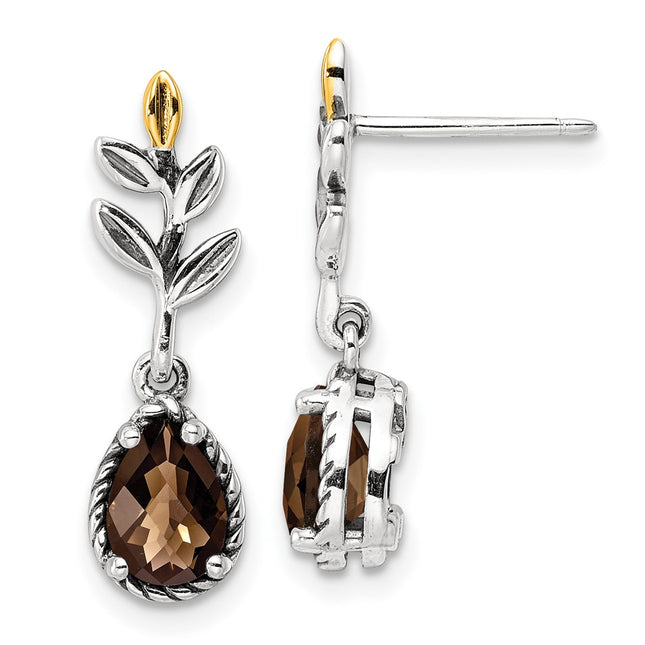 14k/Silver Two-Tone Earrings Style QTC1773 - Classique Jewelry Inc.