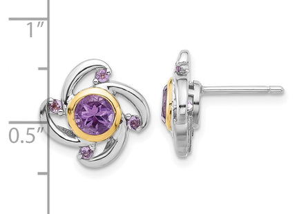 14k/Silver Two-Tone Earrings Style QTC1783 - Classique Jewelry Inc.