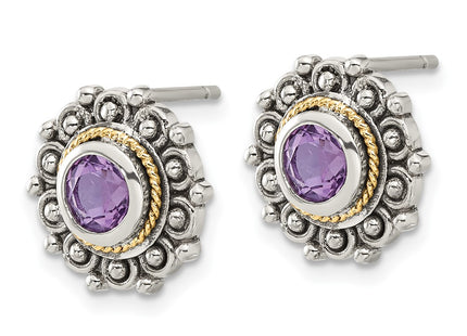 14k/Silver Two-Tone Earrings Style QTC1786 - Classique Jewelry Inc.