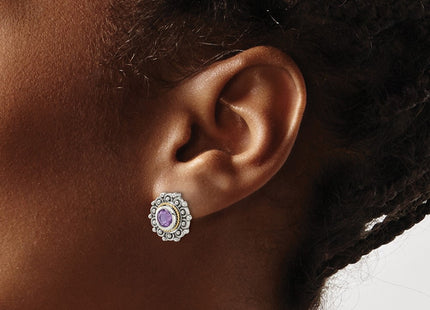 14k/Silver Two-Tone Earrings Style QTC1786 - Classique Jewelry Inc.