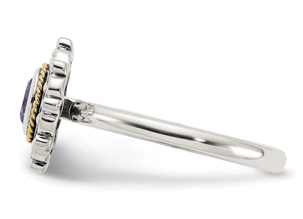 Sterling silver amethyst ring, another view