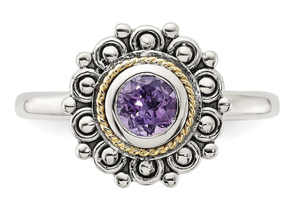 Sterling silver amethyst ring, further view