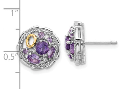 14k/Silver Two-Tone Earrings Style QTC1791 - Classique Jewelry Inc.