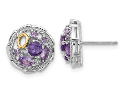 14k/Silver Two-Tone Earrings Style QTC1791 - Classique Jewelry Inc.