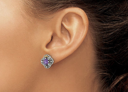 14k/Silver Two-Tone Earrings Style QTC1792 - Classique Jewelry Inc.