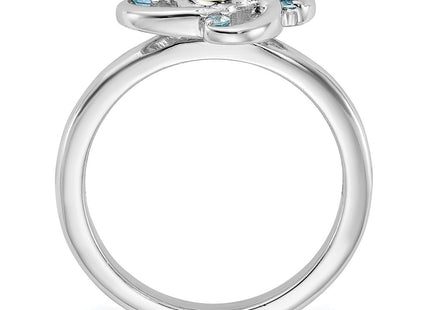 Sterling silver blue topaz ring, alternate view
