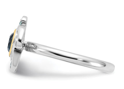 Sterling silver blue topaz ring, another view