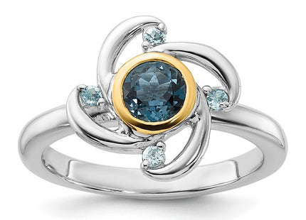 Sterling silver blue topaz ring