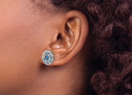 14k/Silver Two-Tone Earrings Style QTC1798 - Classique Jewelry Inc.