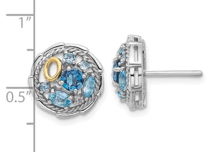 14k/Silver Two-Tone Earrings Style QTC1798 - Classique Jewelry Inc.