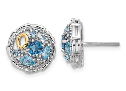 14k/Silver Two-Tone Earrings Style QTC1798 - Classique Jewelry Inc.