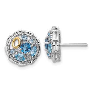 14k/Silver Two-Tone Earrings Style QTC1798 - Classique Jewelry Inc.