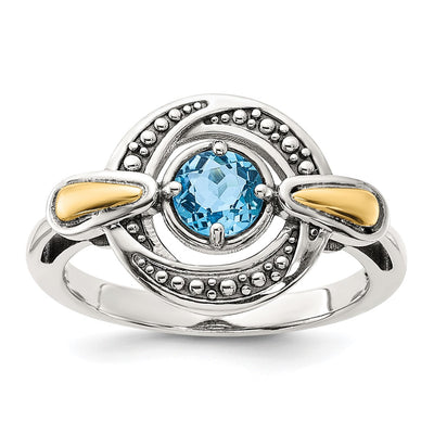 Sterling silver blue topaz ring